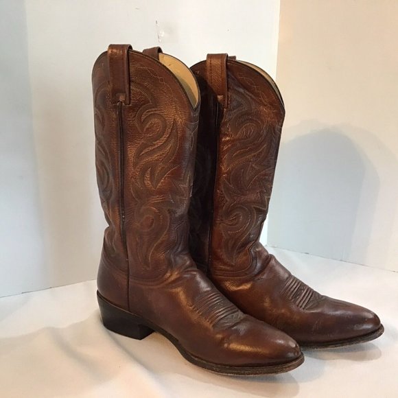 Dan Post Other - Dan Post Vintage Mens Cowboy Boots Brown Leather Embriodered 9.5 D Pointed Toe